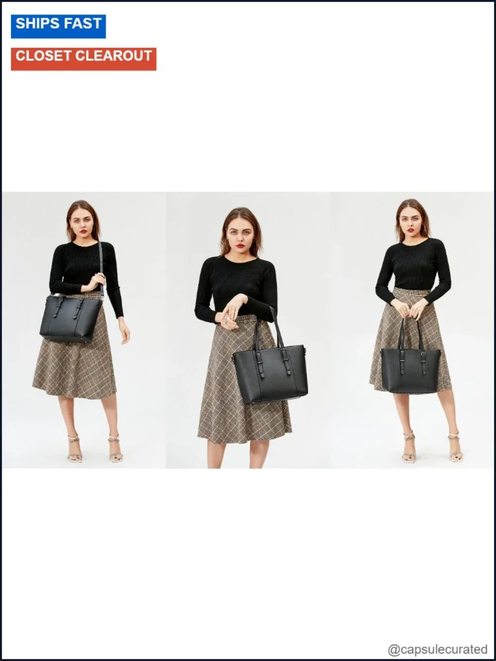 Women's Satchel Handbag Tote Shoulder Bag Adjustable Crossbody Faux Leather